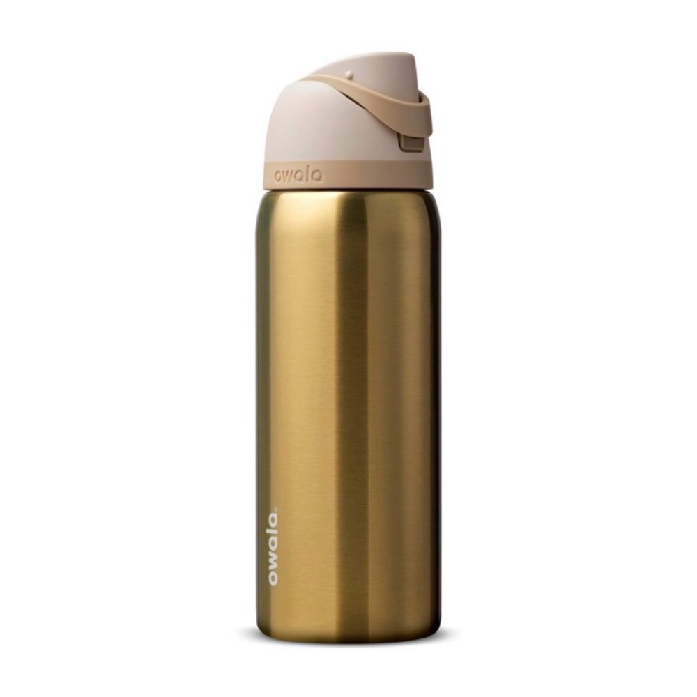 ✨ Owala Water Bottle FreeSip 32oz “Absolute Sleigh” Gold NWT